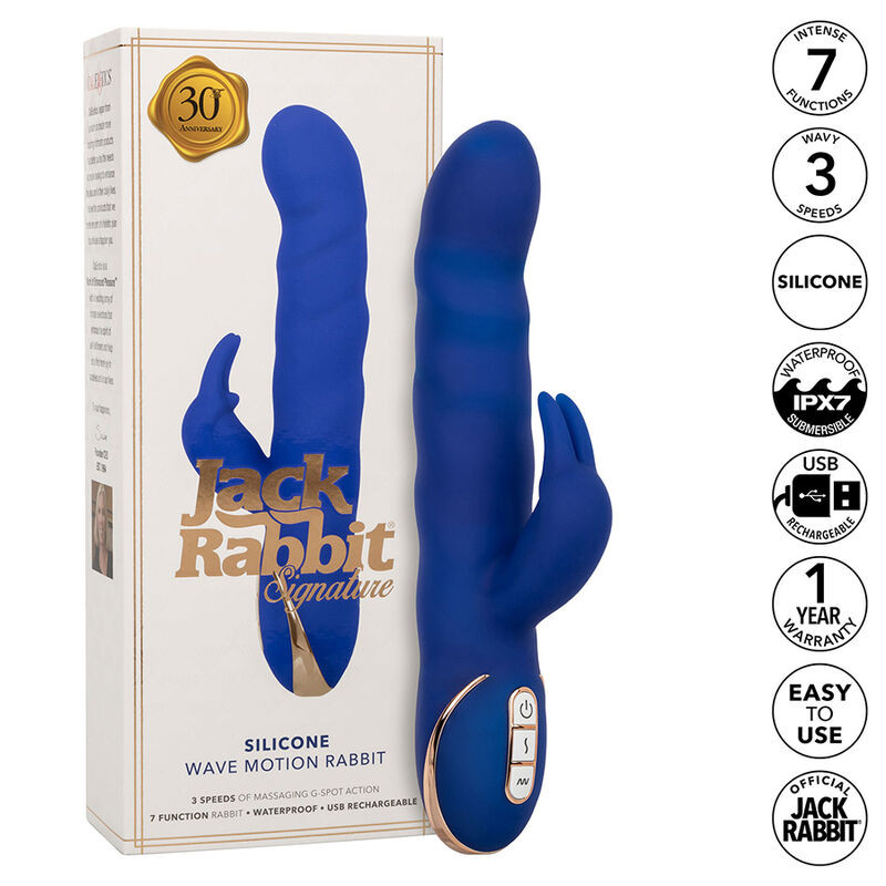 Calexotics - Jack Rabbit Vibrateur Wave Motion Bleu